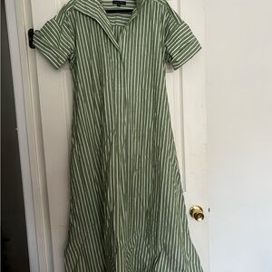Banana Republic Green Striped Maxi Dress